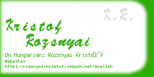 kristof rozsnyai business card